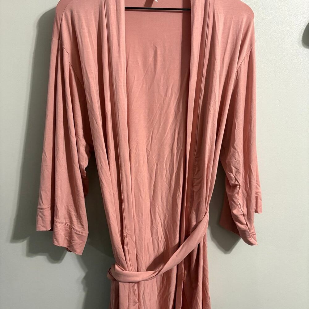 LIVELY Rayon Lounge Robe Shell Pink Knit Wrap Bathrobe Style LW1504 NWT XS/S